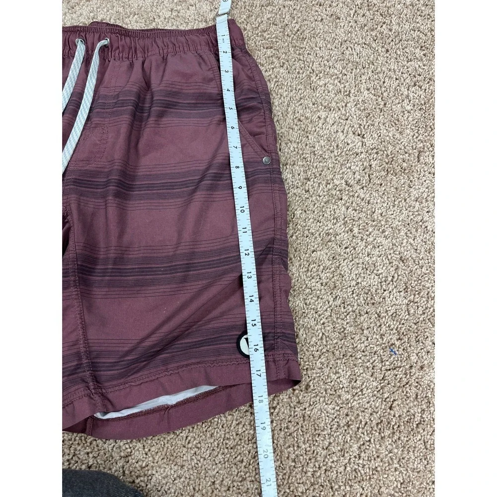 Vuori Mens Small Running Shorts Lined Athletic Brown Striped‎ Lightweight - Picture 7 of 8